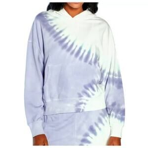 Wildfox Hadley Tie-Dyed Pullover Hoodie Large Sweatshirt Purple White Mint Green